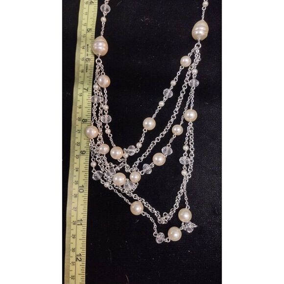 Premier Designs Pearl and Crystal Bead Necklace - Picture 2 of 3